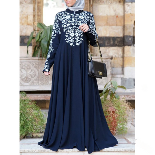 Modest Style Print Abaya Design Dress