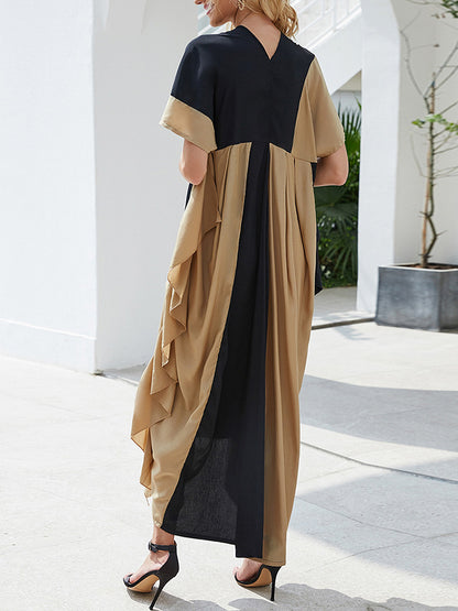 Bat Sleeve Black Kaftan Dress