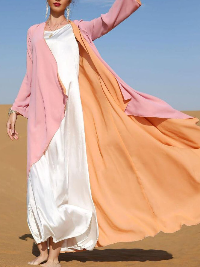 Colorblock Long Sleeve Robe