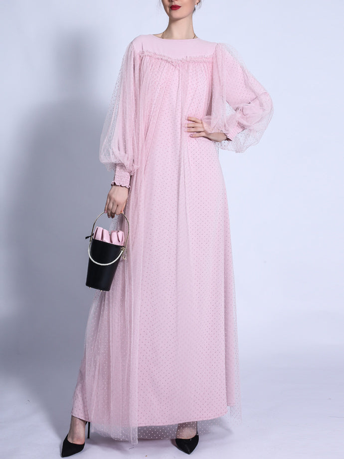 A-line Lantern Sleeve Dress