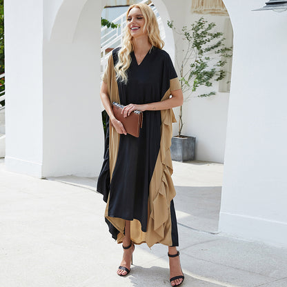 Bat Sleeve Black Kaftan Dress