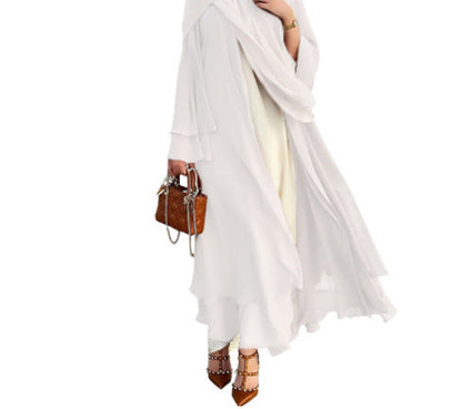 Plain Long Sleeve Robe with Scarf