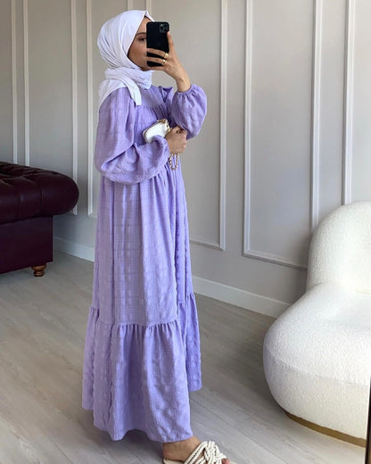 Round Neck Long Sleeve Dress