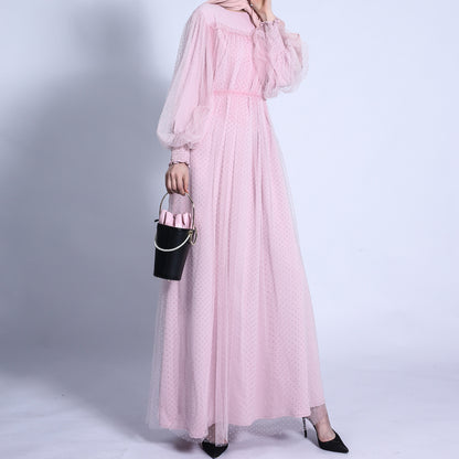 A-line Lantern Sleeve Dress