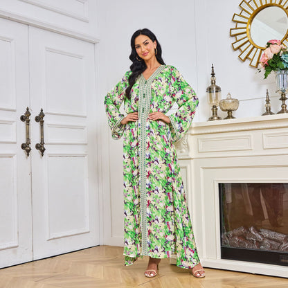 Robe Jalabiya confortable imprimée pour femmes