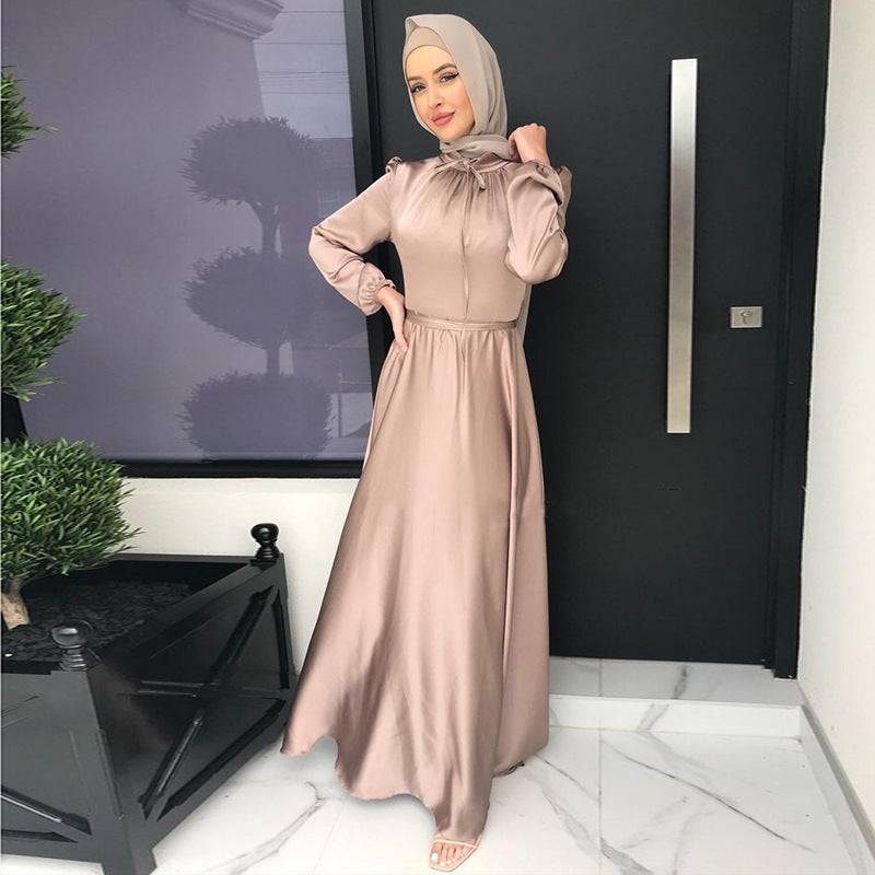 Elegant Satin Abaya Dress