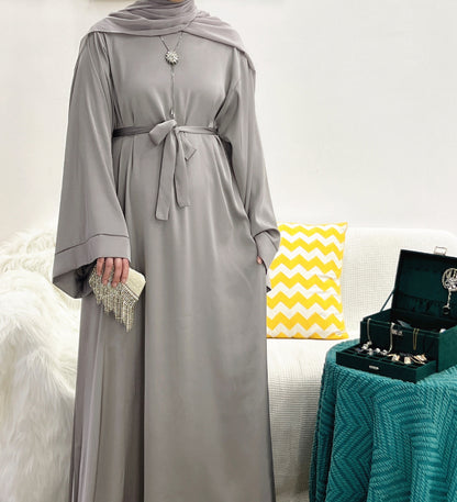 Women's Plain Crew Neck Long Sleeve Dress