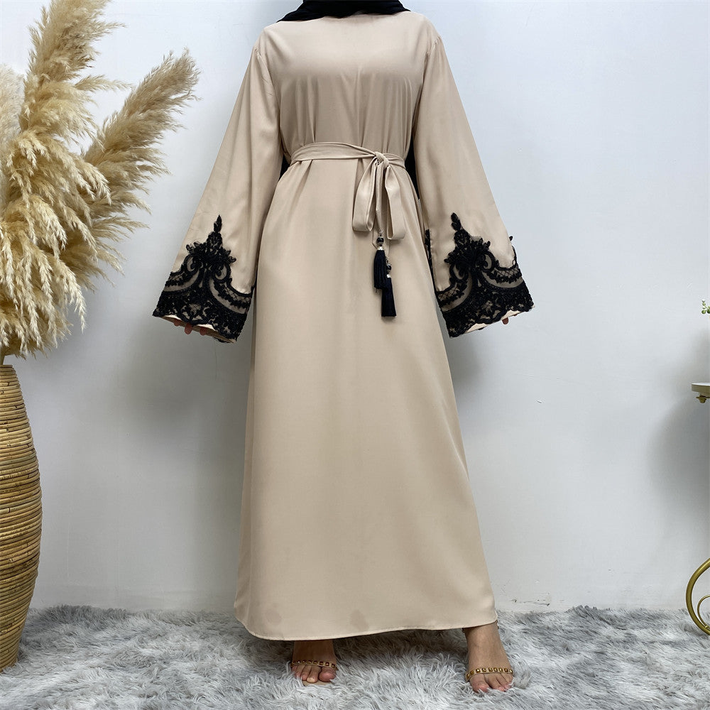 Long Sleeve Lace Patchwork Dress