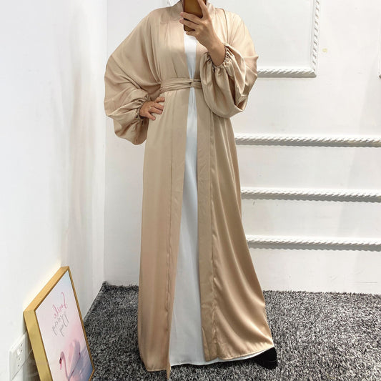 Long Sleeve Elegant Robe Open Abaya