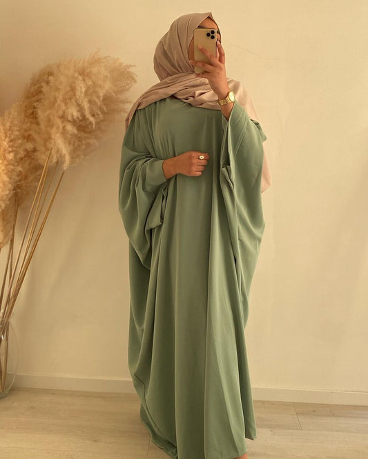 Women's Solid Color Abaya Robe Dress