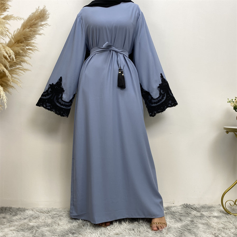 Long Sleeve Lace Patchwork Dress