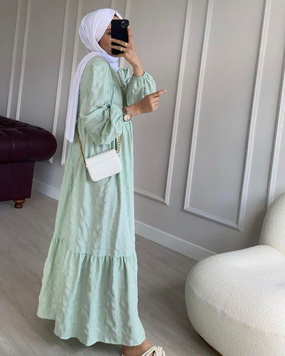 Round Neck Long Sleeve Dress