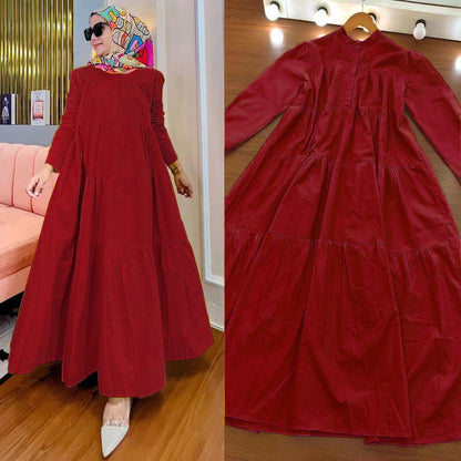 Women's Casual Long Sleeve Abaya Dress