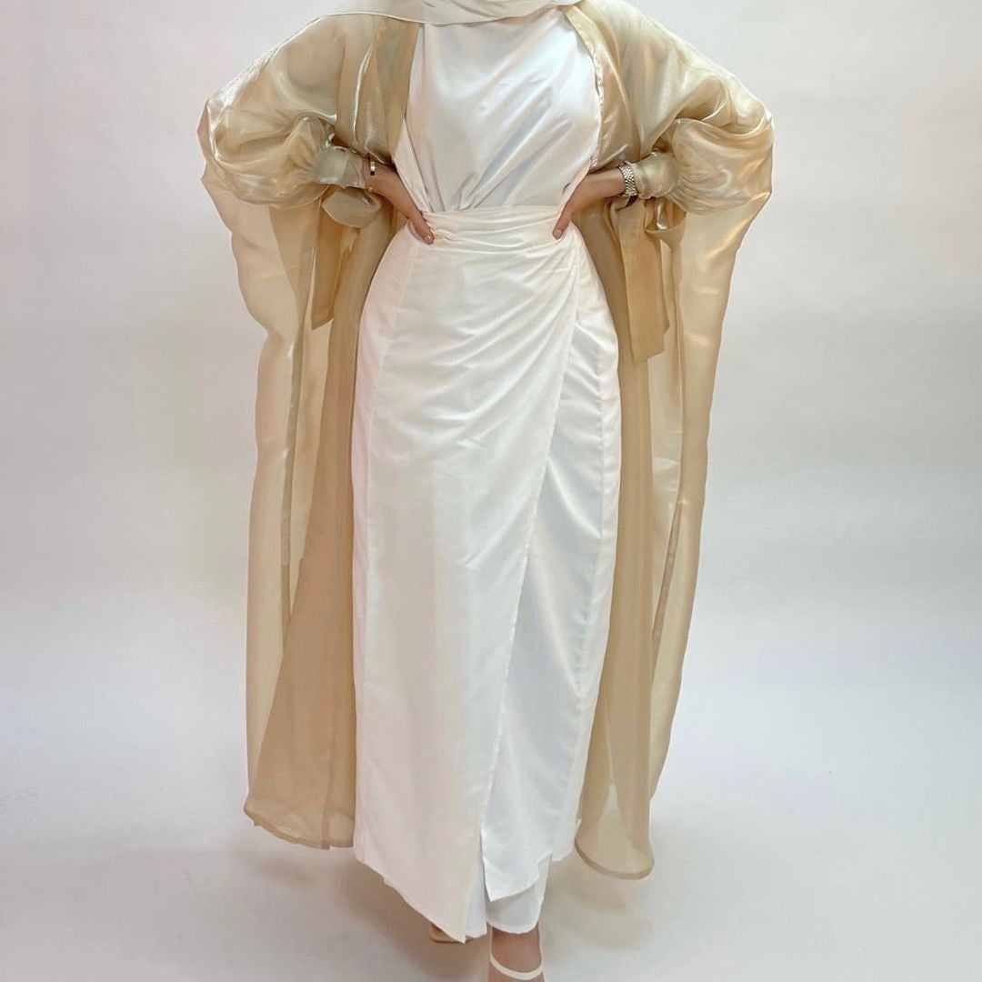 Women's Satin Plain Robe Dress
