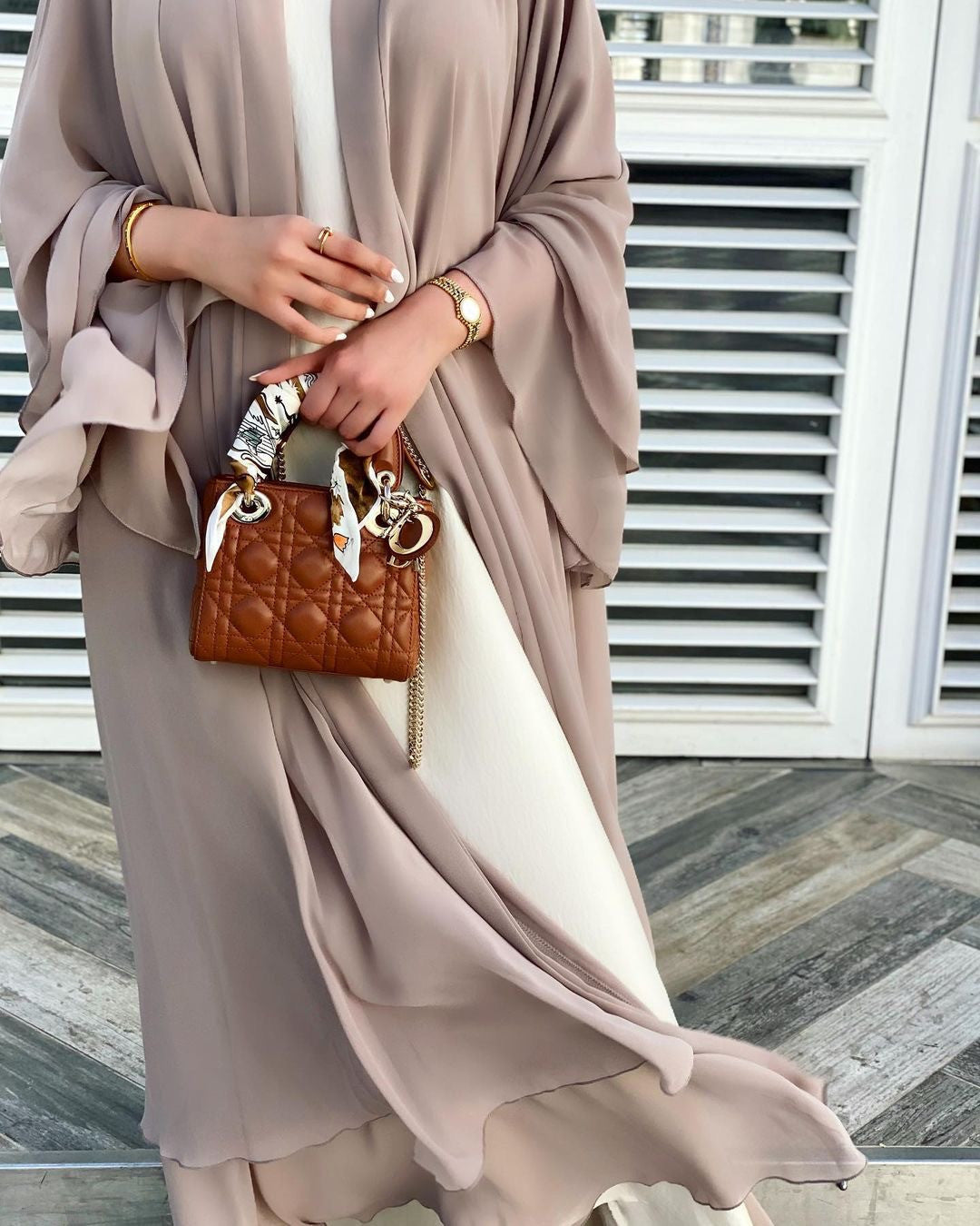 Plain Long Sleeve Robe with Scarf