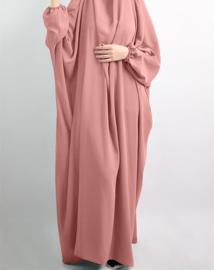 Plain White Hajj Abaya Prayer Dress Jilbab