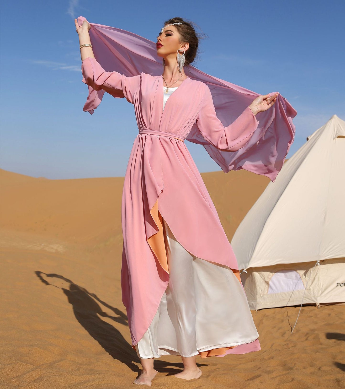 Colorblock Long Sleeve Robe