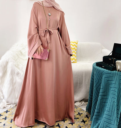 Women's Plain Crew Neck Long Sleeve Dress