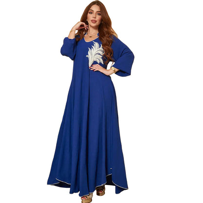 Robe Jalabiya appliquée à manches longues