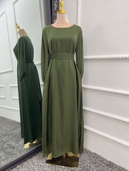 Plain Plus Size Abaya Dress