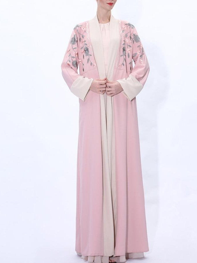 Embroidered Chiffon Patchwork Robe