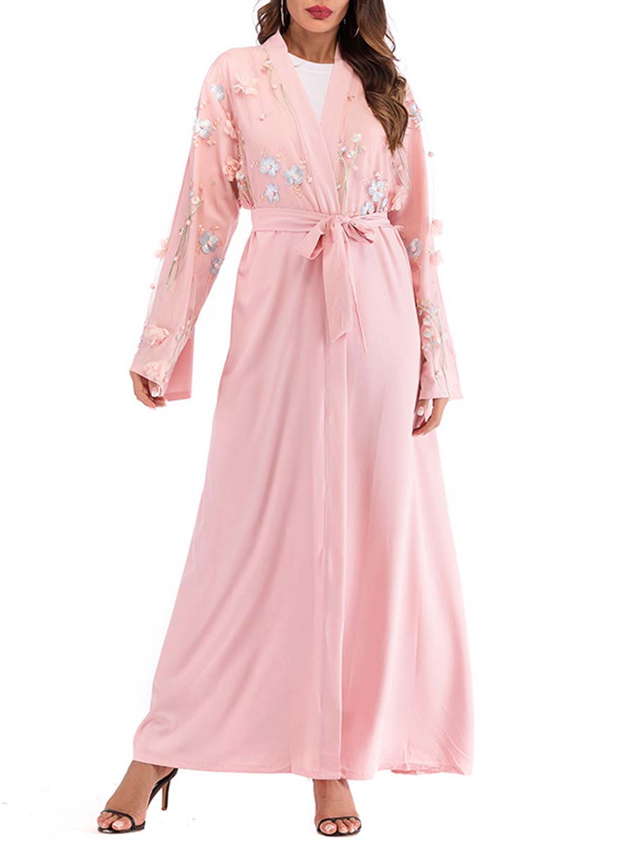 Mesh Loose Belted Lace Robe