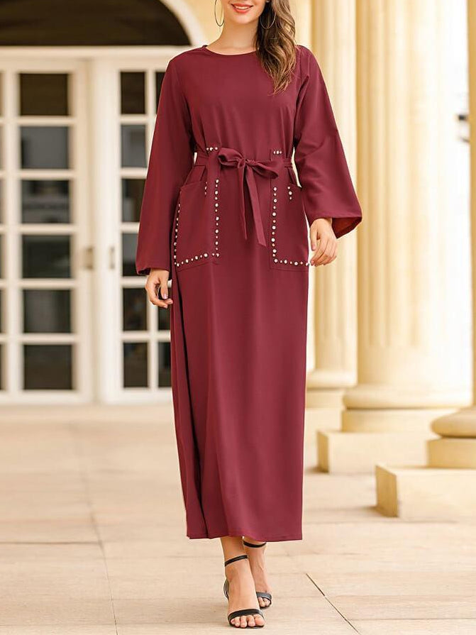 Crew Neck Long Sleeve Dress