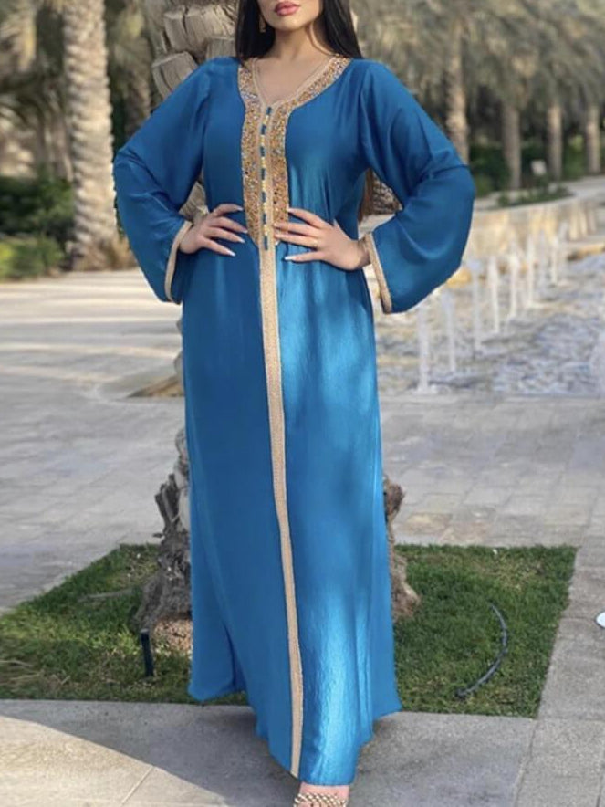 Robe Jalabiya en dentelle unie