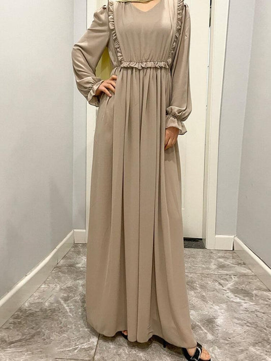 Plain Long Sleeve Dress