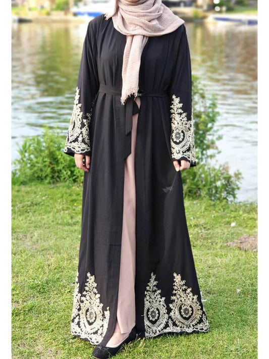 Patchwork Lace Black Robe