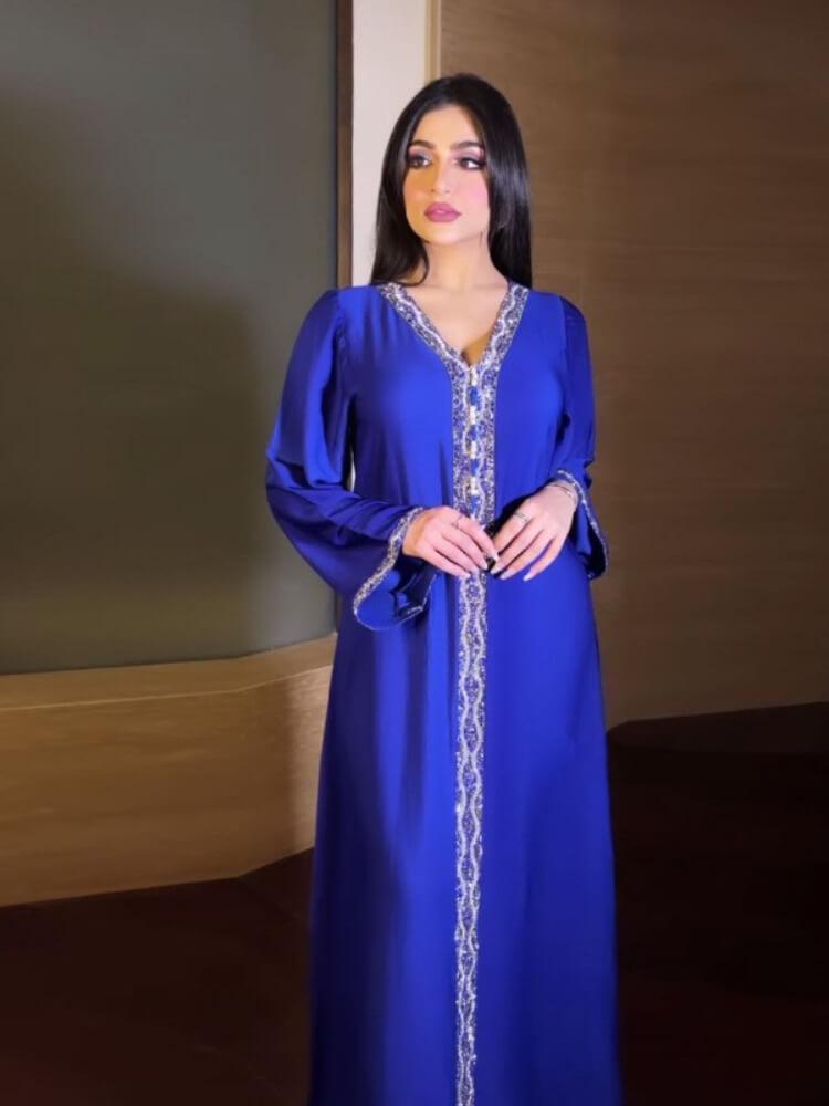 Robe Jalabiya à diamants tendance pour femmes