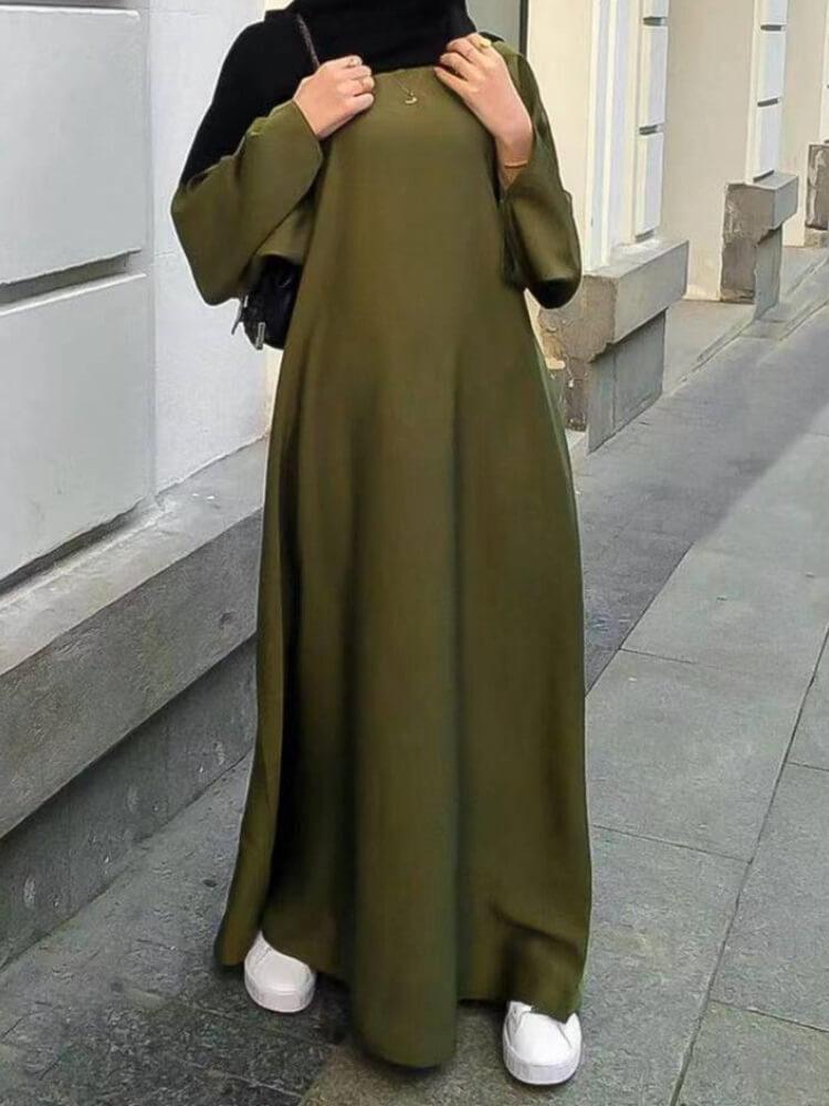 Plain Plus Size Abaya Dress